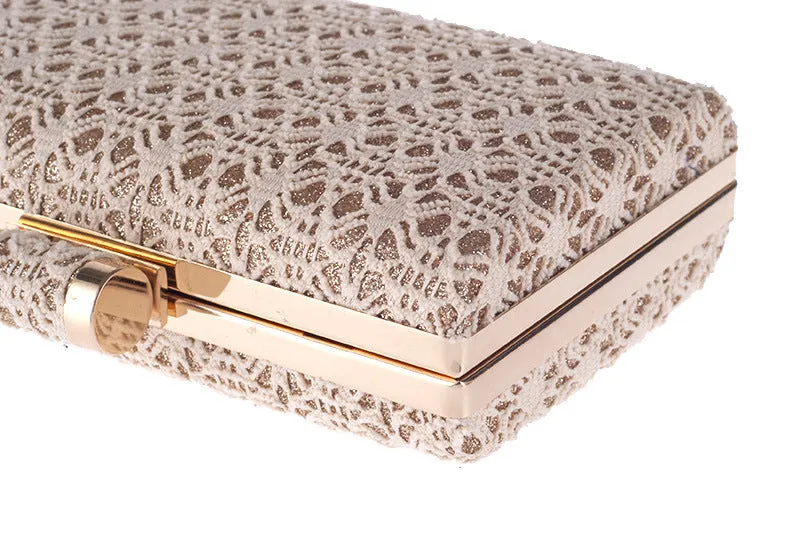 Lace & Metal Clutch Bag