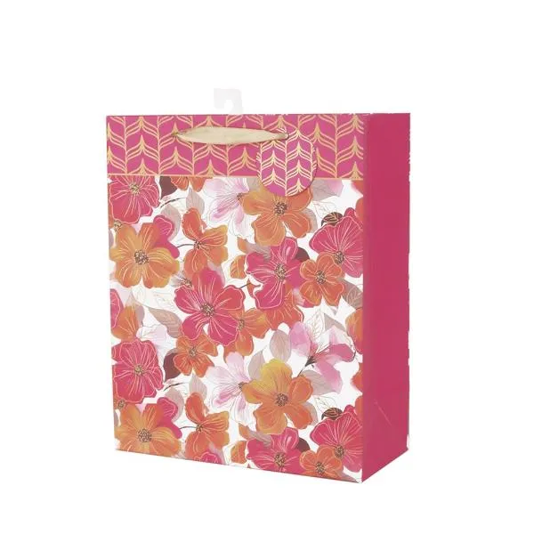 Large Bright Flowers Gift Bag - 26cm x 32cm x 12cm