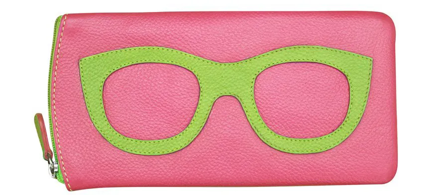 Leather Eyeglass Case with Glass Frame Print