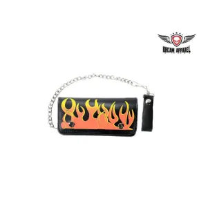 Leather Wallet With Flames