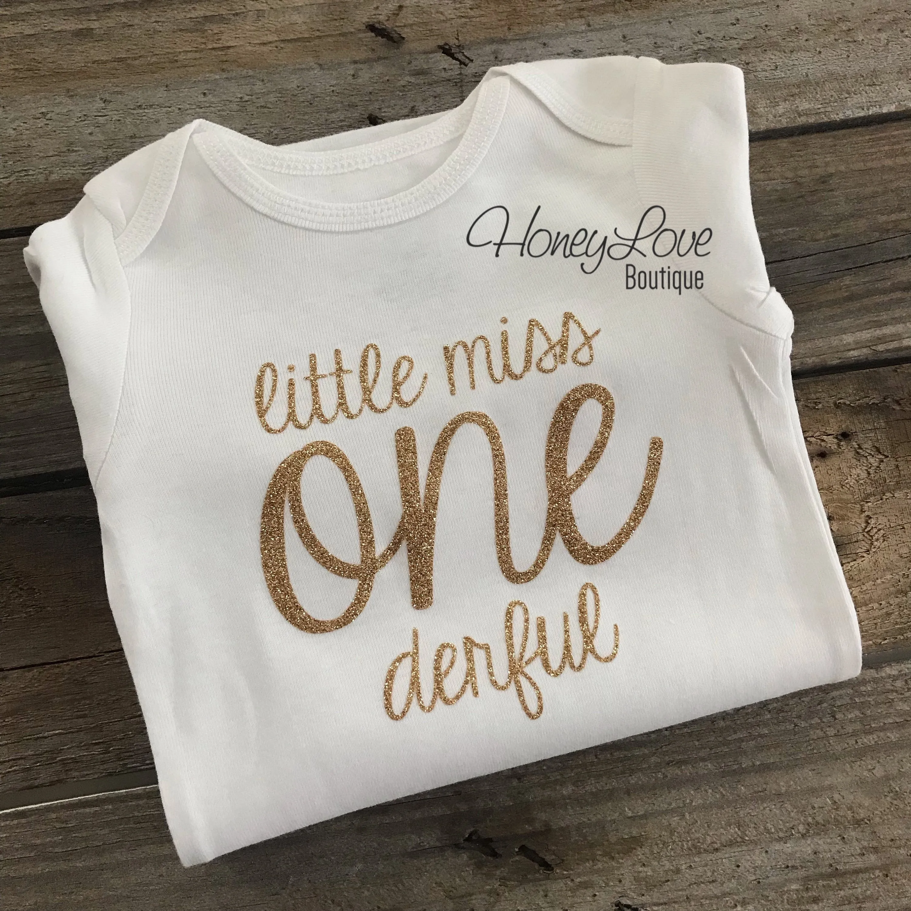 Little Miss One-derful - Silver/Gold glitter bodysuit