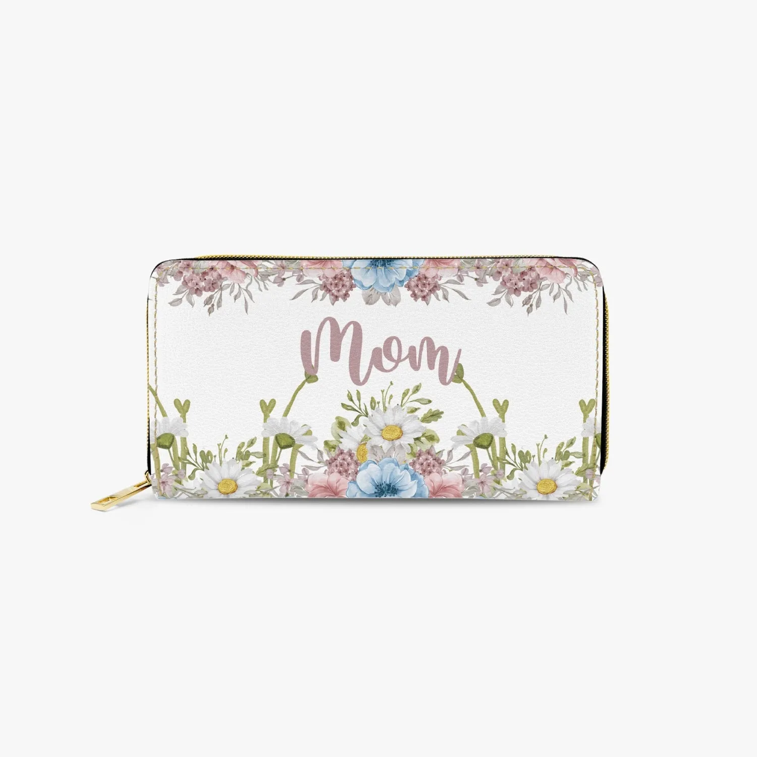 Long Type Zipper Purse, Floral, Mum