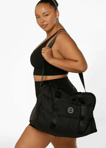 Lorna Jane Puffer Gym Bag - Black