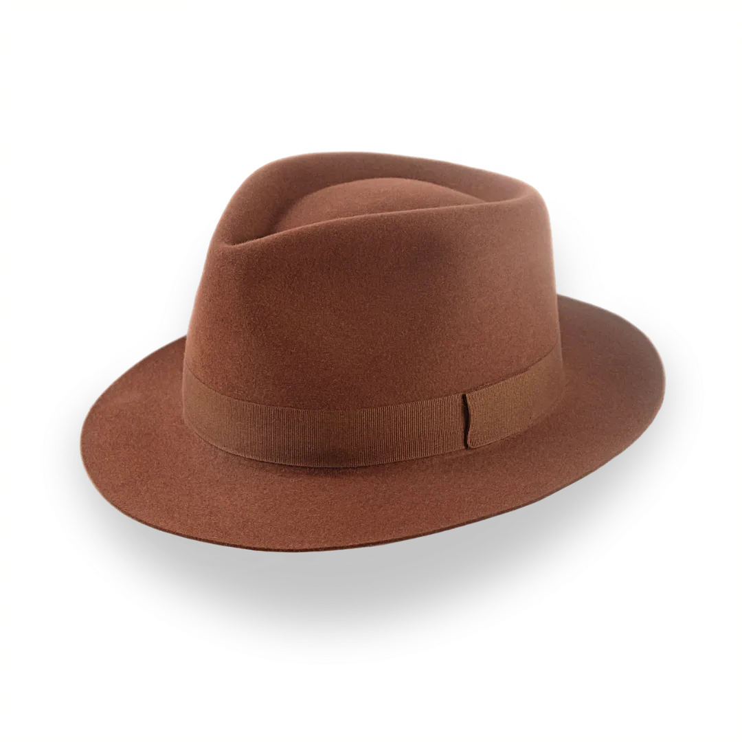 Luxury Medium Brim Fedora with Teardrop Crown | The Hermes