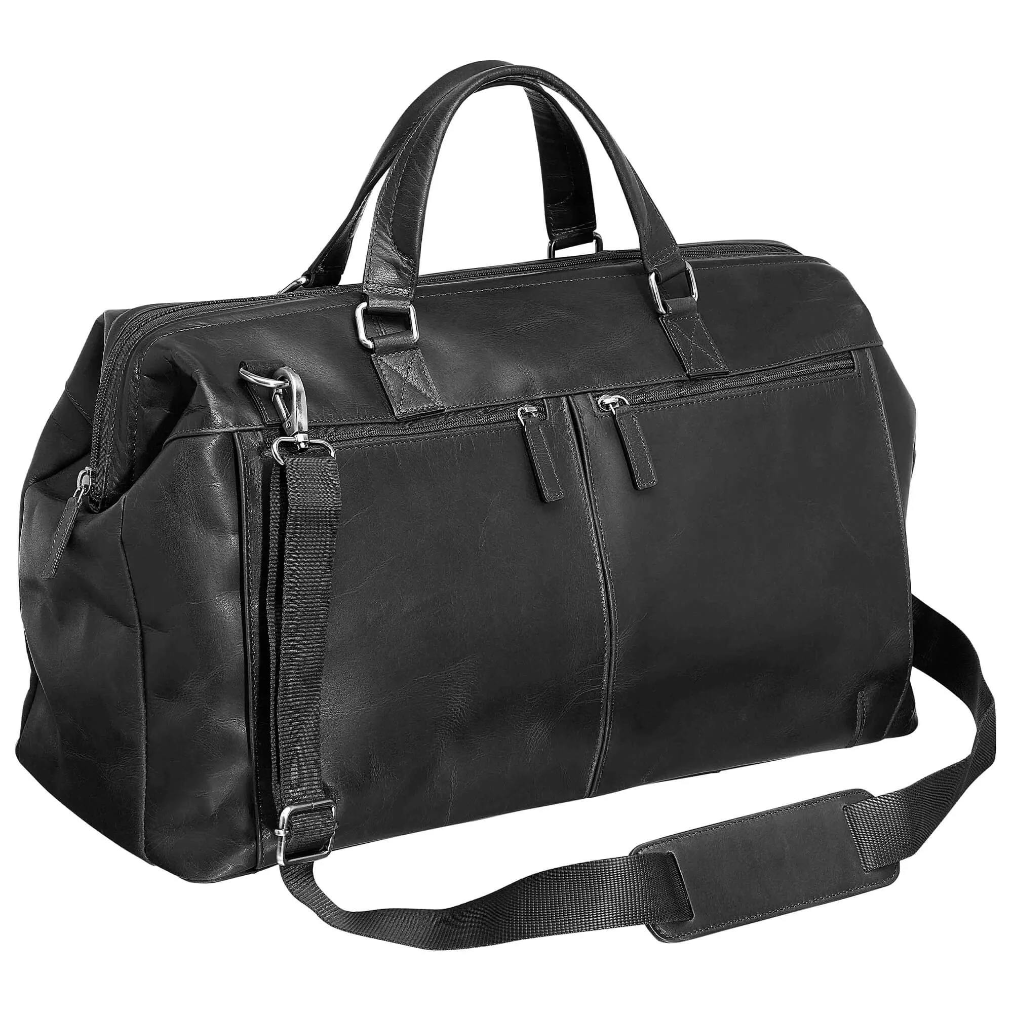 Mancini Leather Classic Carry-on Duffle Bag