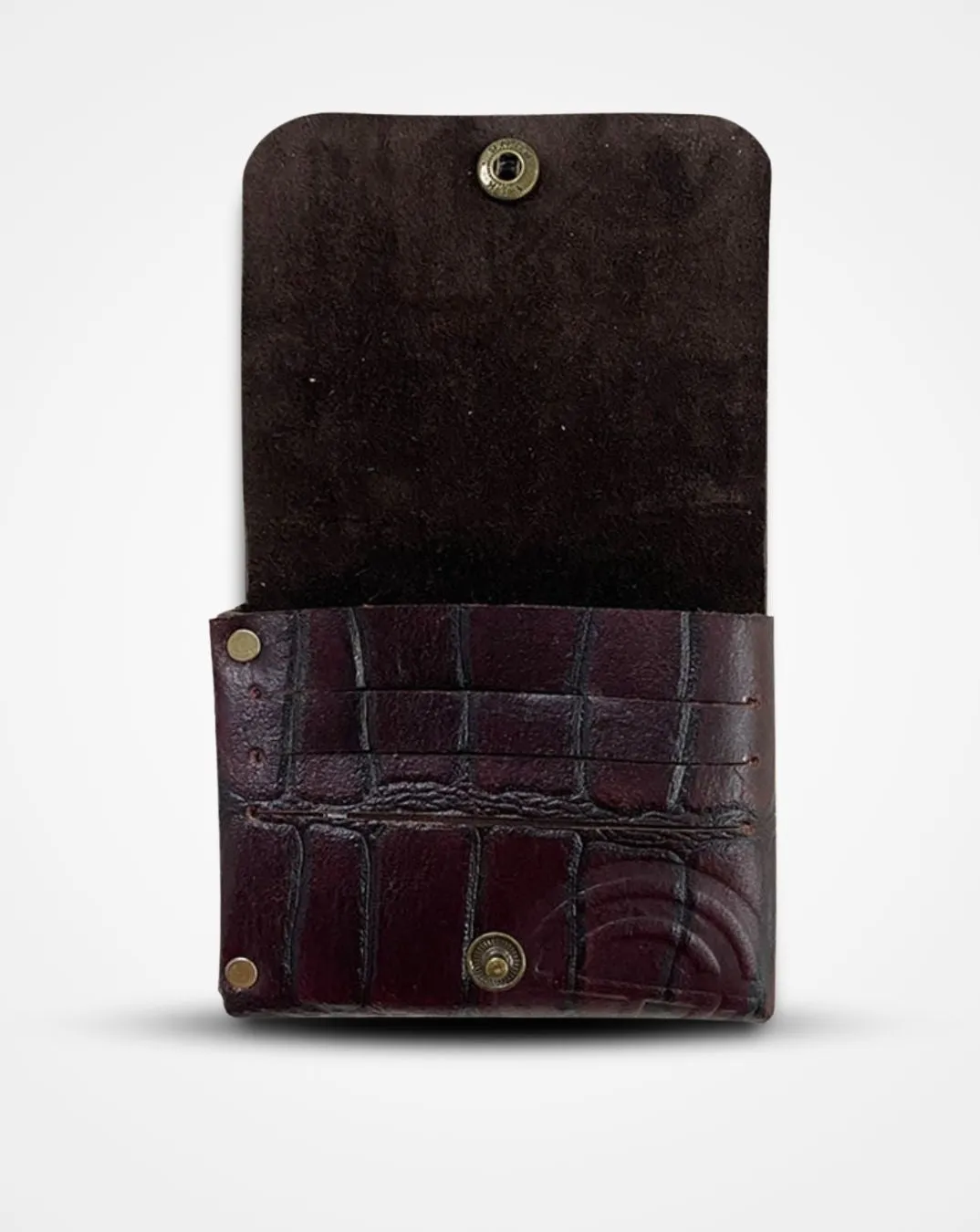 MAROON TURTLEBACK NATIVE BATUA - SLIM LEATHER WALLET