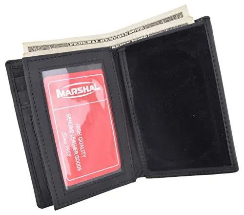 Marshal Genuine Cowhide Leather Badge RFID Wallet for Firefighters, Police etc. RFID2539TABK