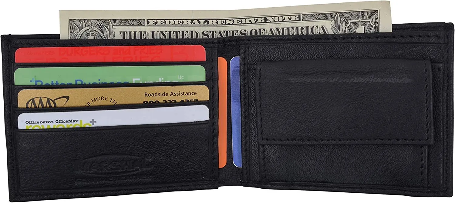 Marshal Soft Leather Kids Slim Thin Coin Pouch Bifold Wallet