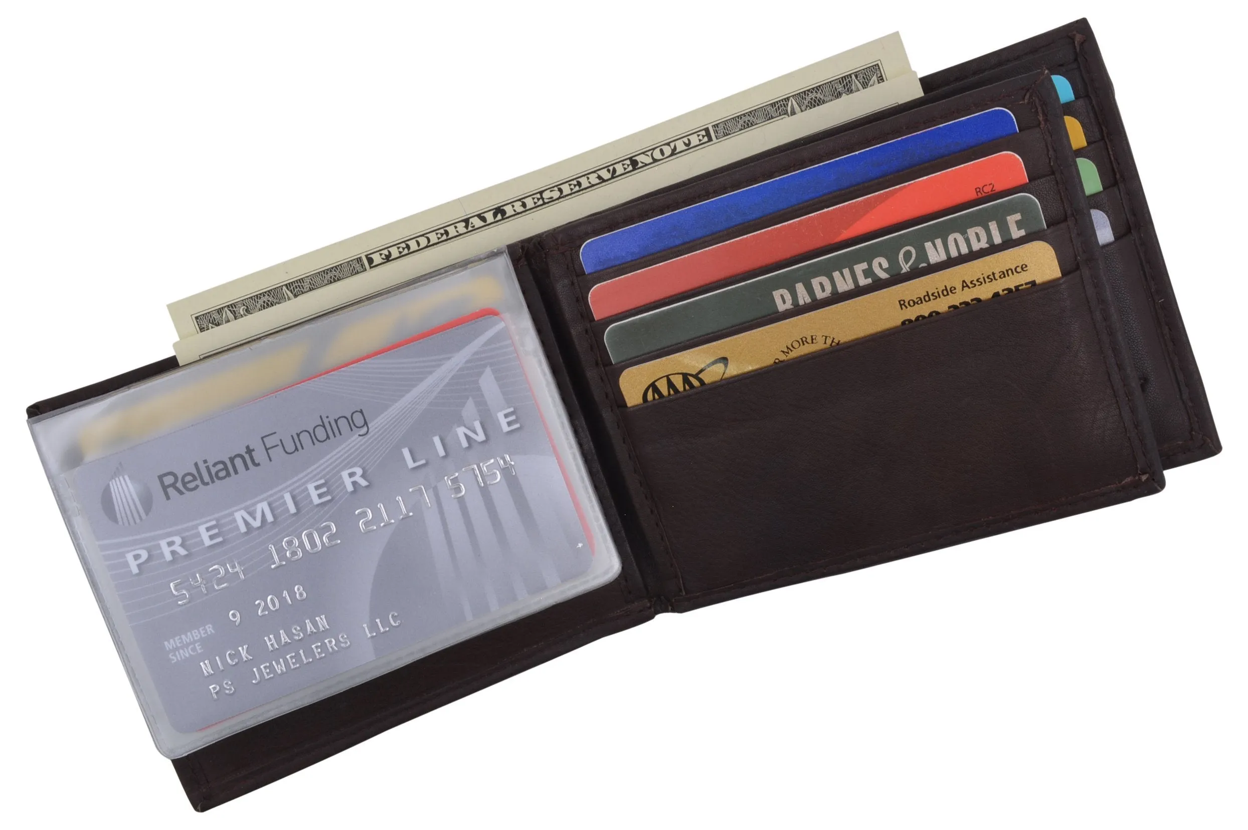 Men's Leather RFID Tested Bifold ID Card Holder Wallet by Swiss Marshall RFIDCN52