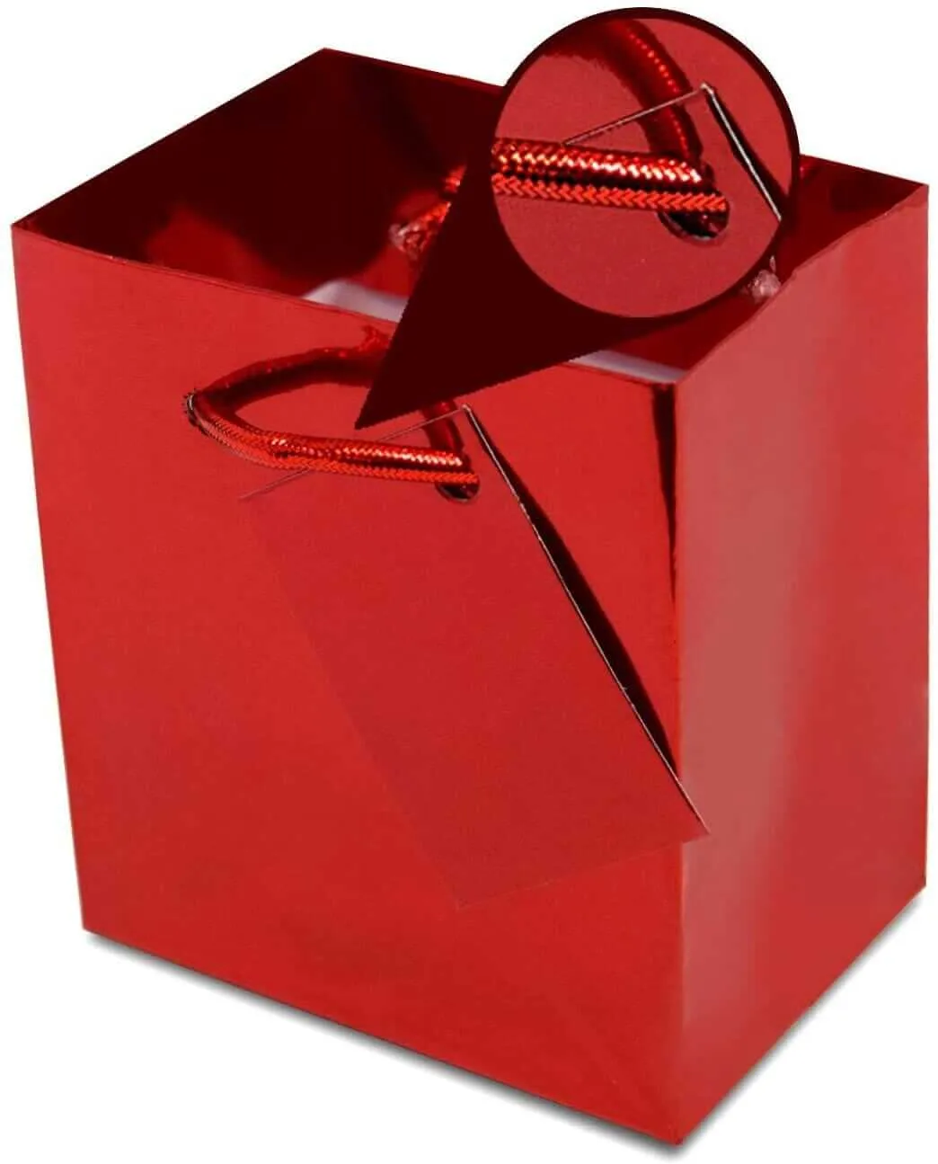 Metallic Red Gift Bags with Handles