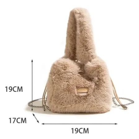 Mini Chain Bucket Bag  Women's Plush Tote