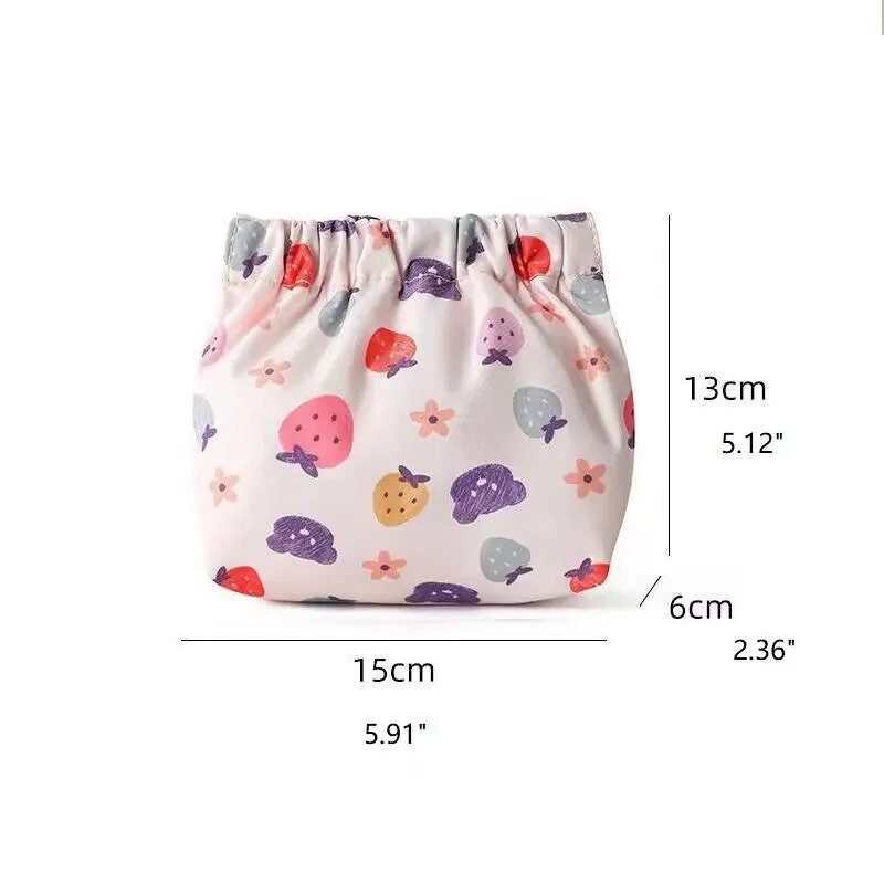 Mini Portable Shrapnel Coin Purse,Personal Pocket Bag, Small Cosmetic Makeup Storage Bag,Portable Waterproof Squeeze Top Cosmetic Bag,Printed Waterproof and Anti-Squeeze Coin Purse