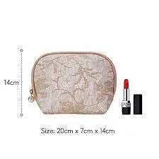 Miniso Shell Shape Wrinkled Cosmetic Bag (Apricot)