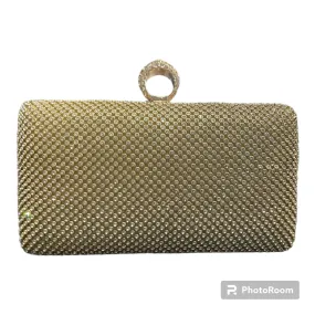 Miss Anne Gold Diamanté Rectangle Clutch YB8300GOLD