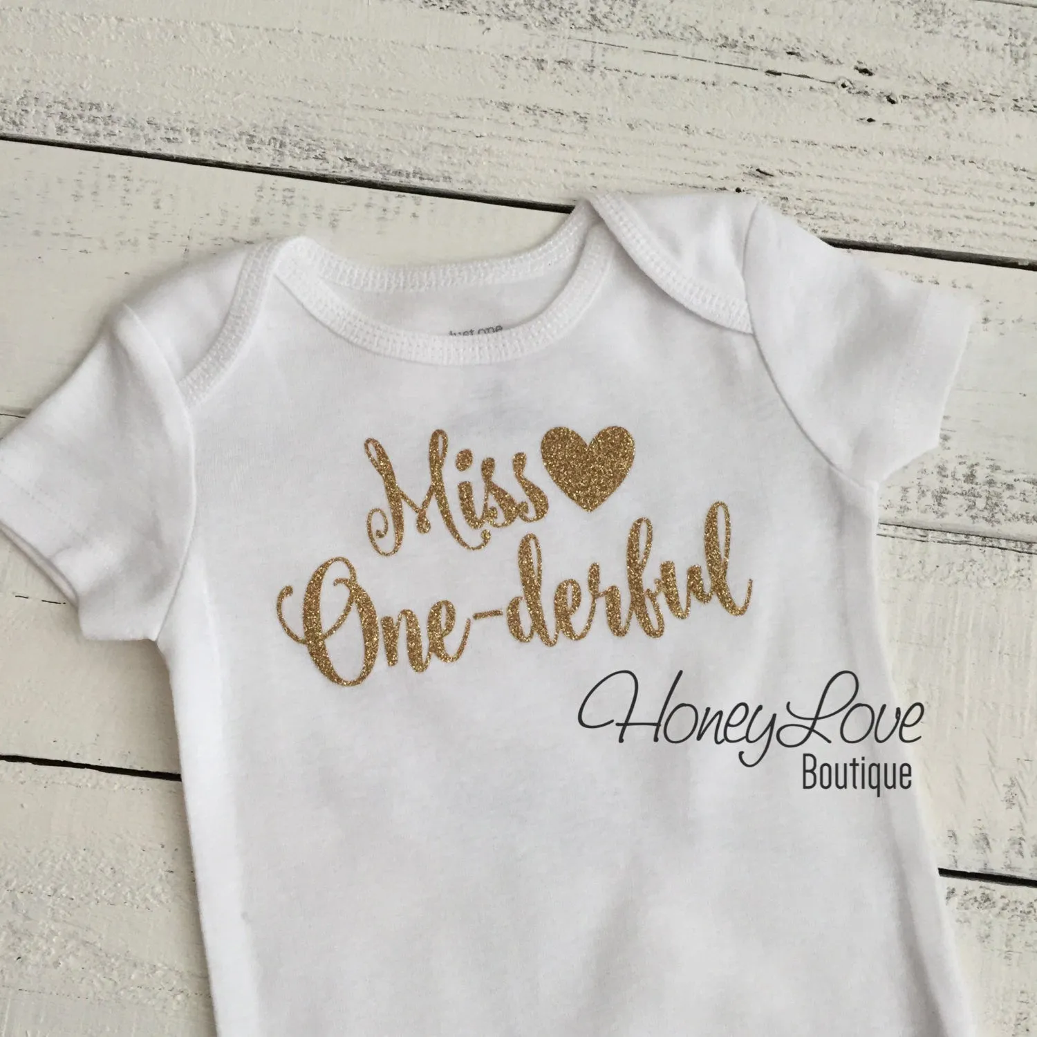 Miss One-derful - SILVER or GOLD glitter bodysuit