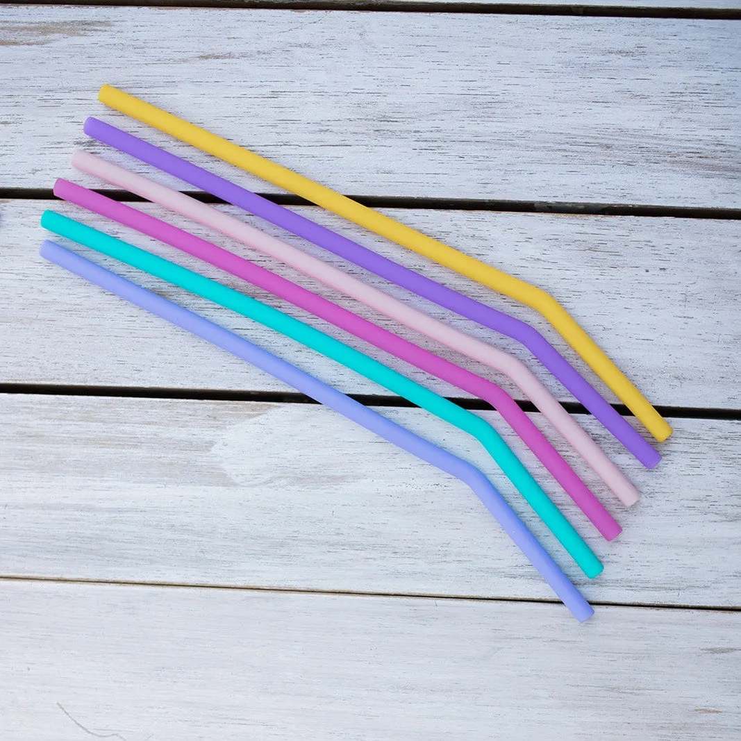 MontiiCo Reusable Silicone Straws - Pink