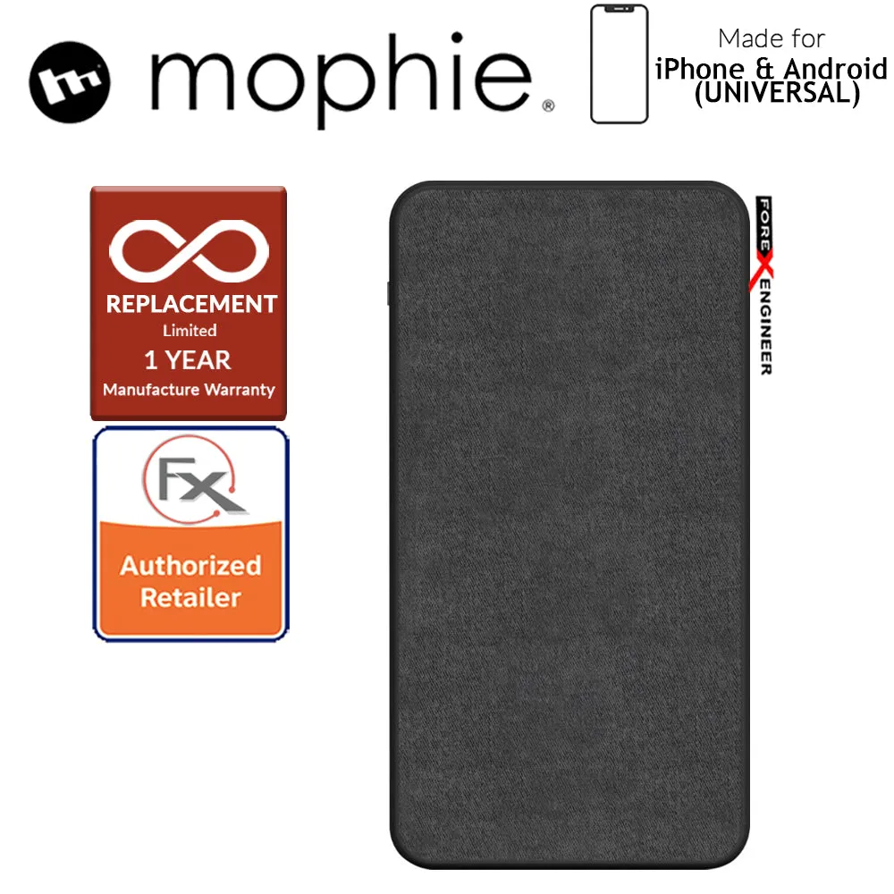 Mophie Powerstation 10,000mAh Power Bank for Smartphones, Tablets & USB Devices (Fabric Design) - Black