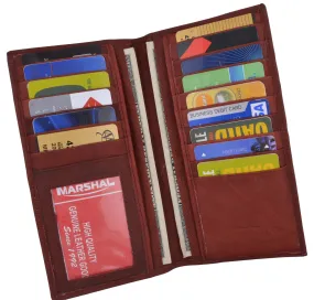 New Men's Leather Long Wallet Pockets ID Card Clutch Bifold Purse Marshal