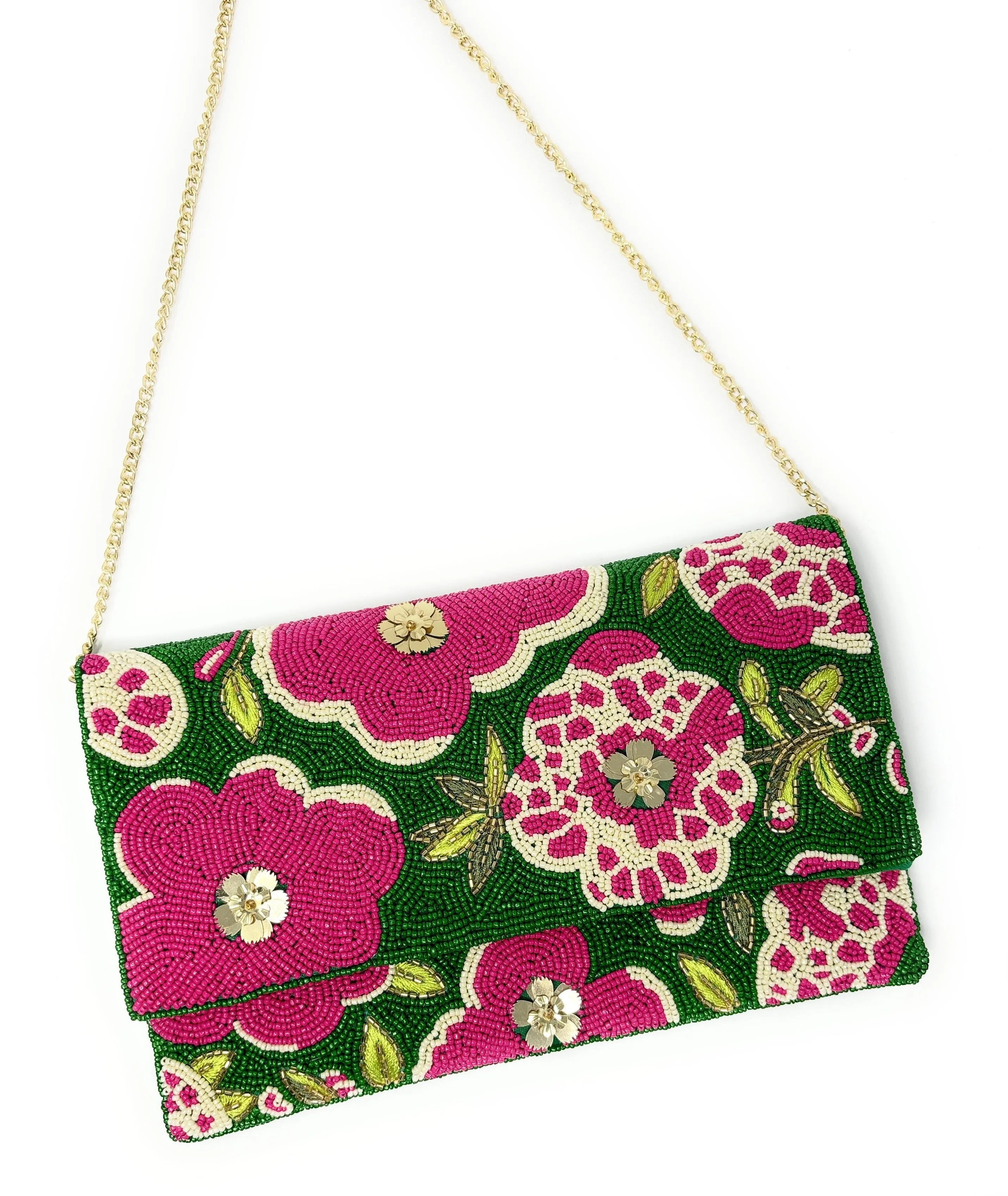 Olivia Beaded Floral Clutch Purse