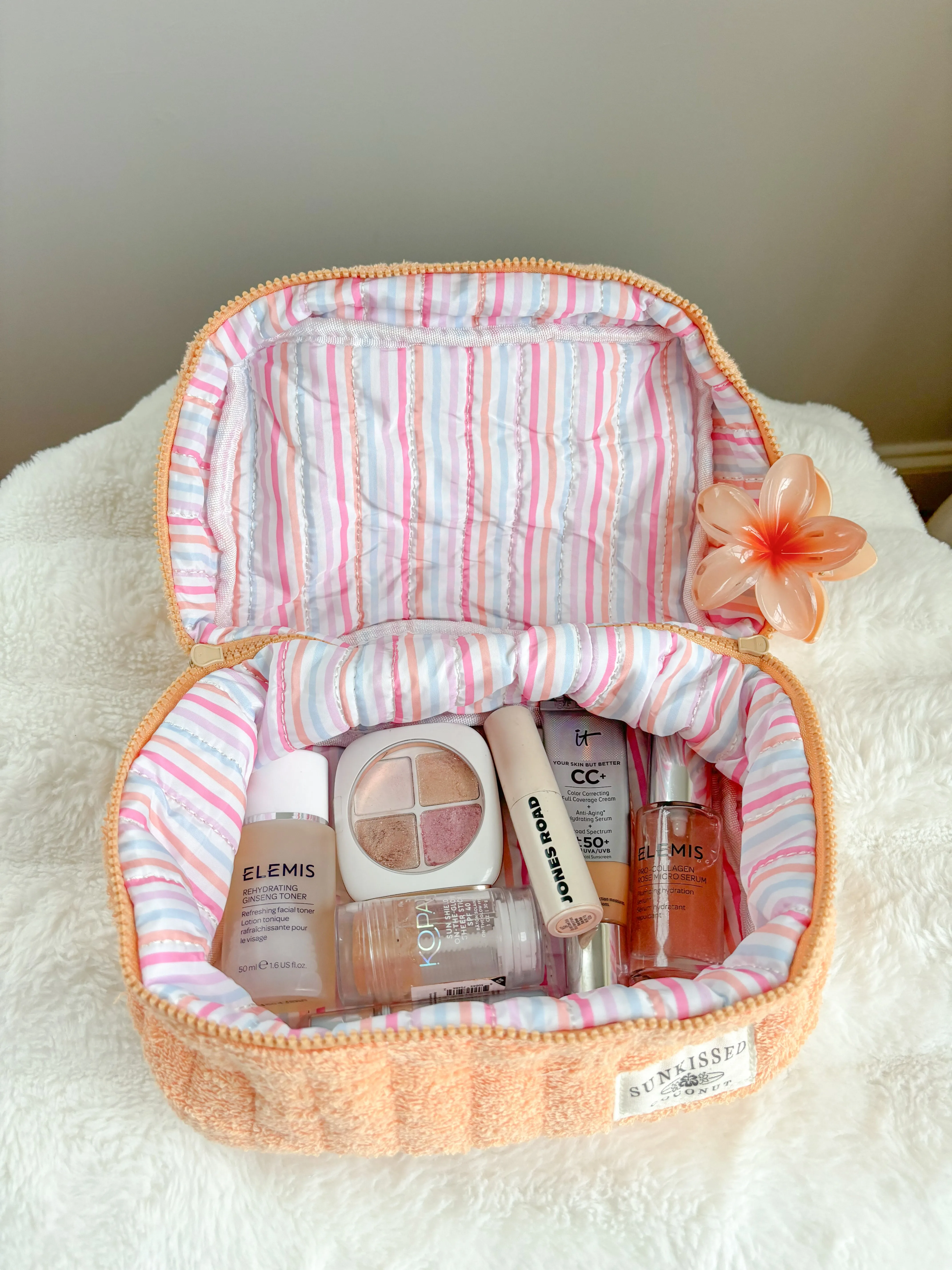 Orange Y2K Handmade Makeup Cosmetic Bag