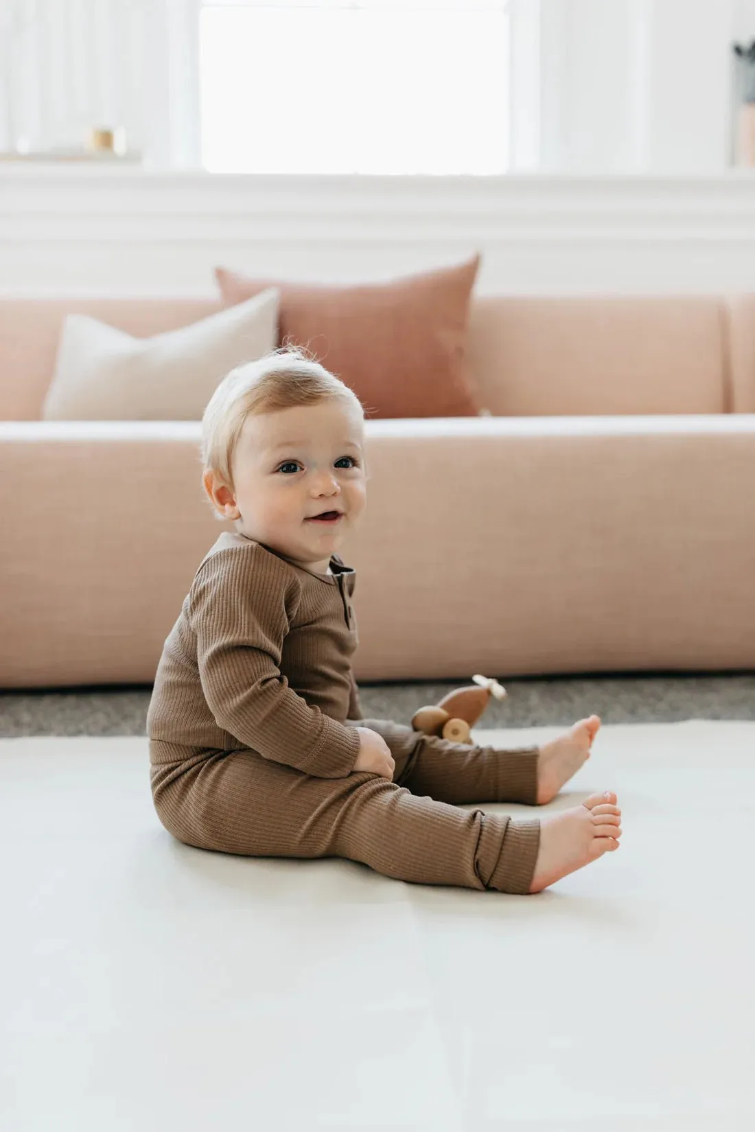 Organic Cotton Modal Elastane Legging - Crème Caramel (*LAST ONE* 4Y)