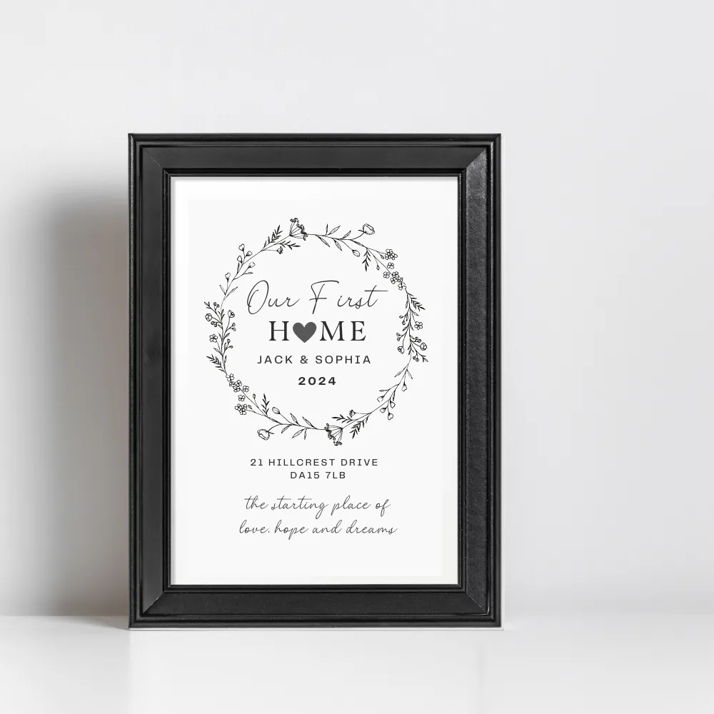 Our First Home Personalised Print