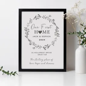 Our First Home Personalised Print