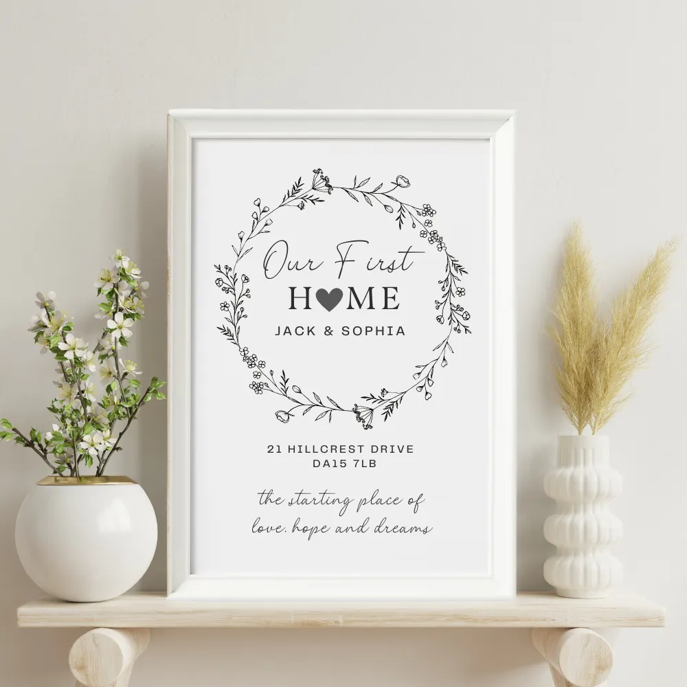 Our First Home Personalised Print