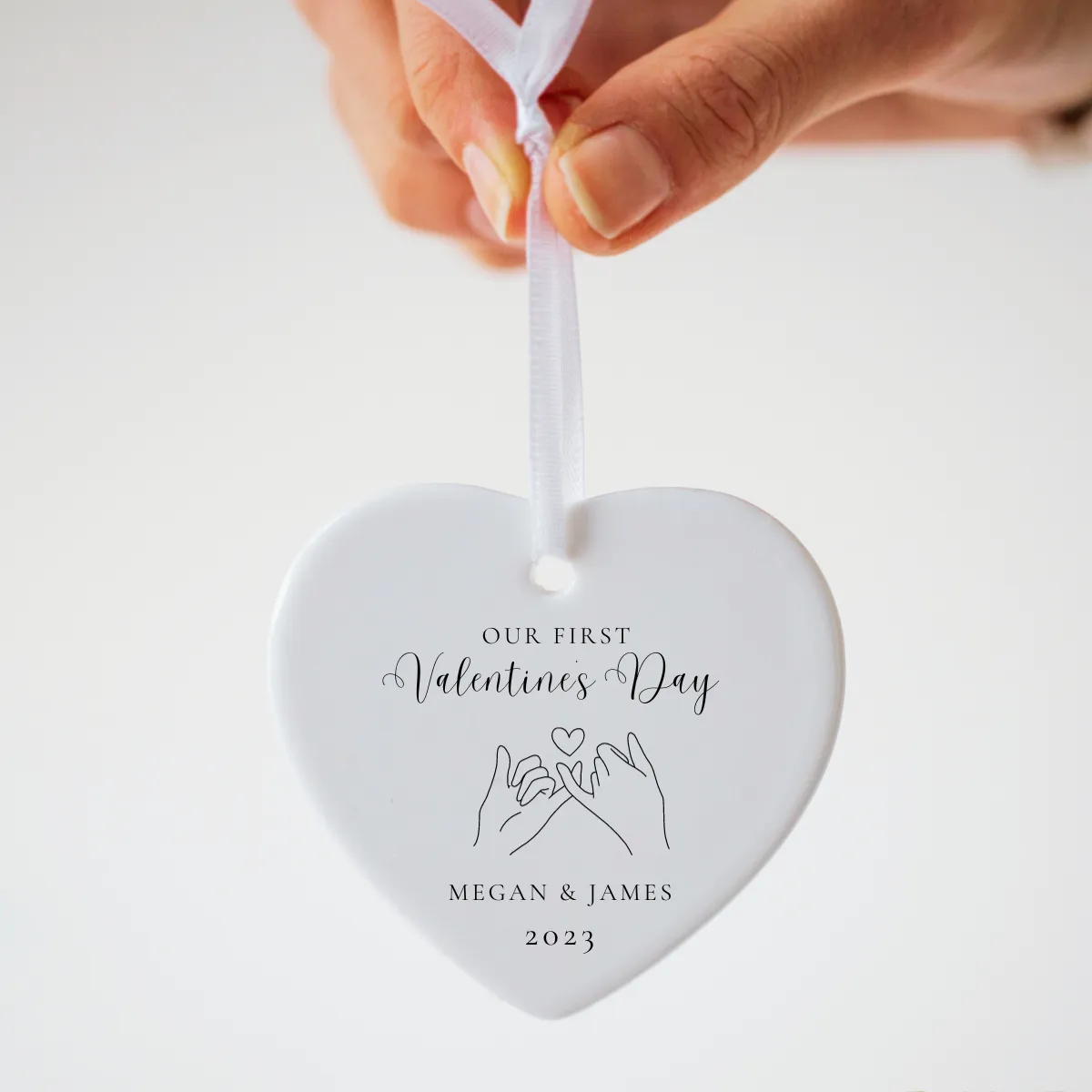 Our First Valentine's Day Forever Linked Heart Ceramic