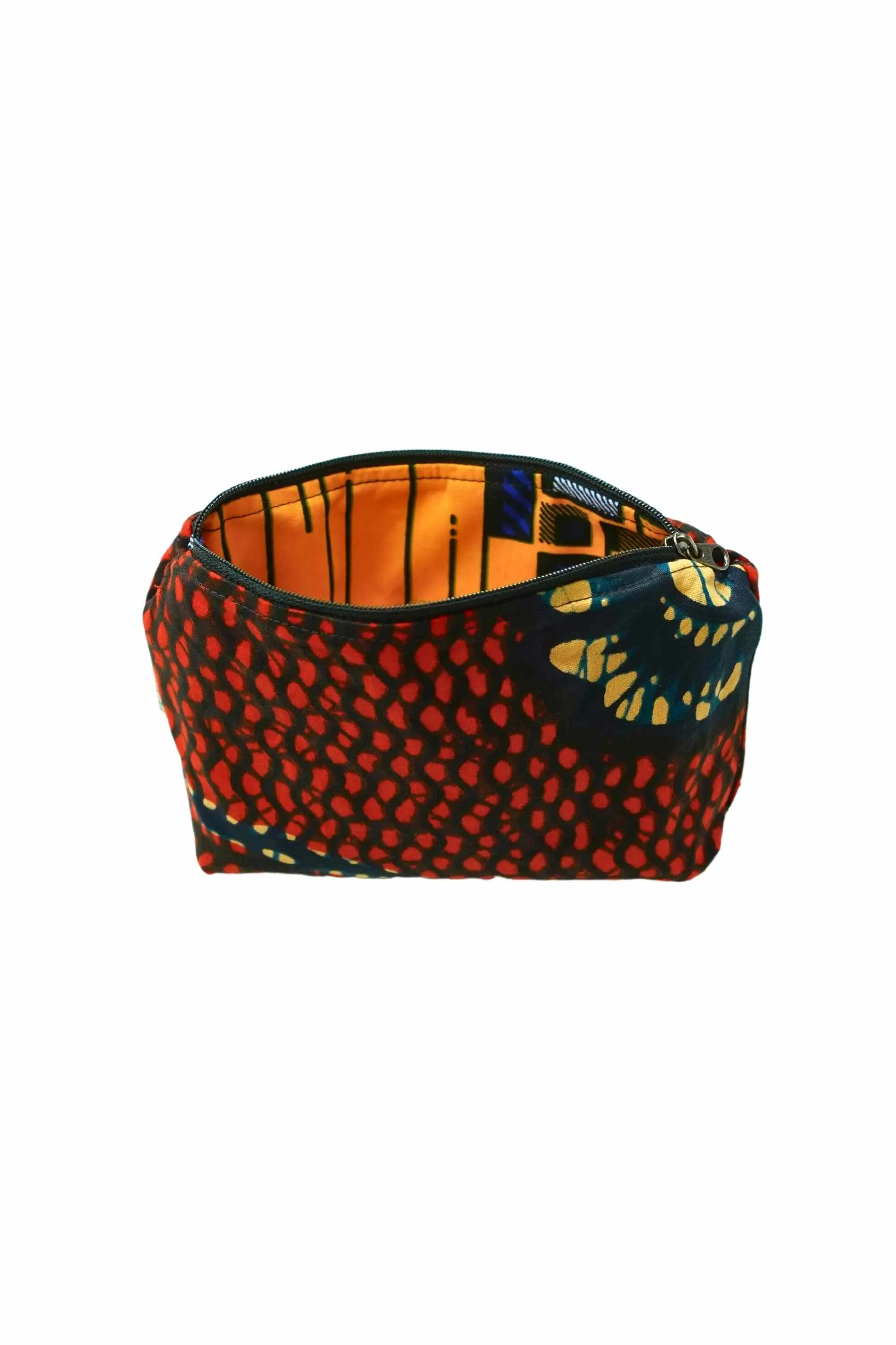 Paki Reversi Pouch Bag -  African Ankara Wax Cotton Print -7