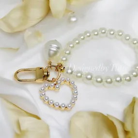 Pearl beaded keychain | faux pearl| bag charm