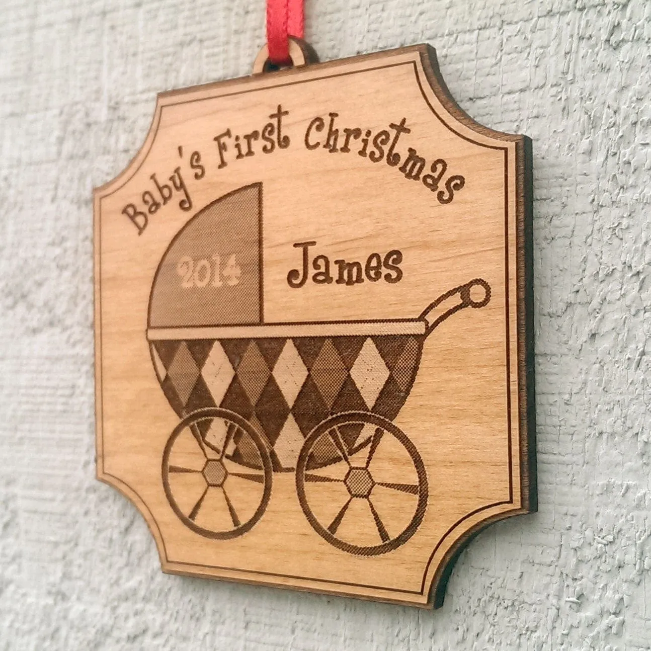 Personalized Baby's First Christmas Ornament Gift Christmas Ornament Name Date Babys Ornaments Babies 2020 1st Boy Girl Engraved Wood Cute