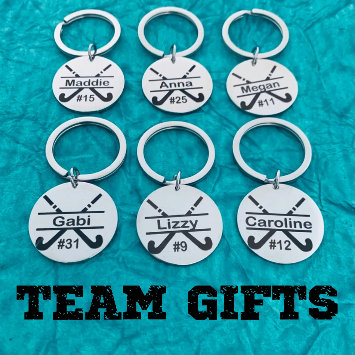 Personalized Field Hockey Stick Keychain