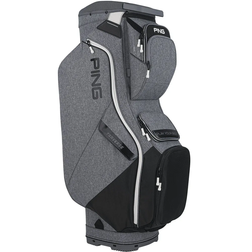 Ping Traverse Cart Bag - Heathered Grey/Black/White