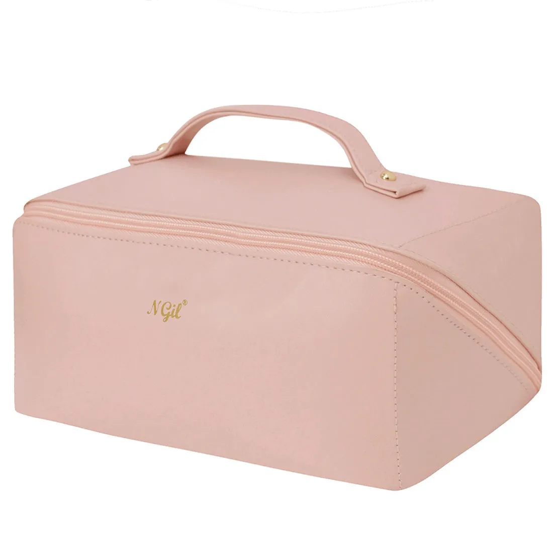 Pink NGIL Medium Faux Leather Travel Toiletry