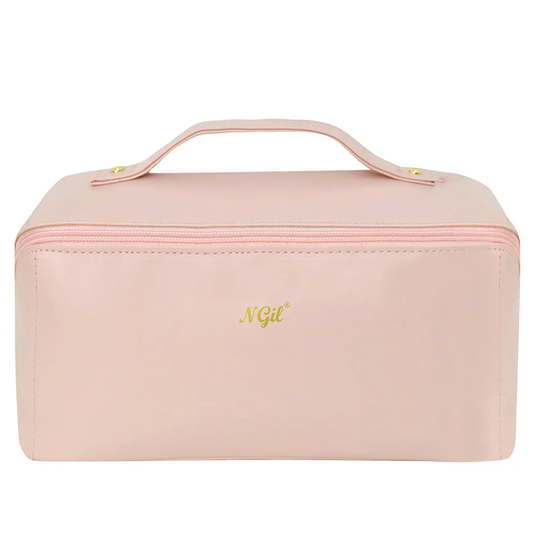 Pink NGIL Medium Faux Leather Travel Toiletry