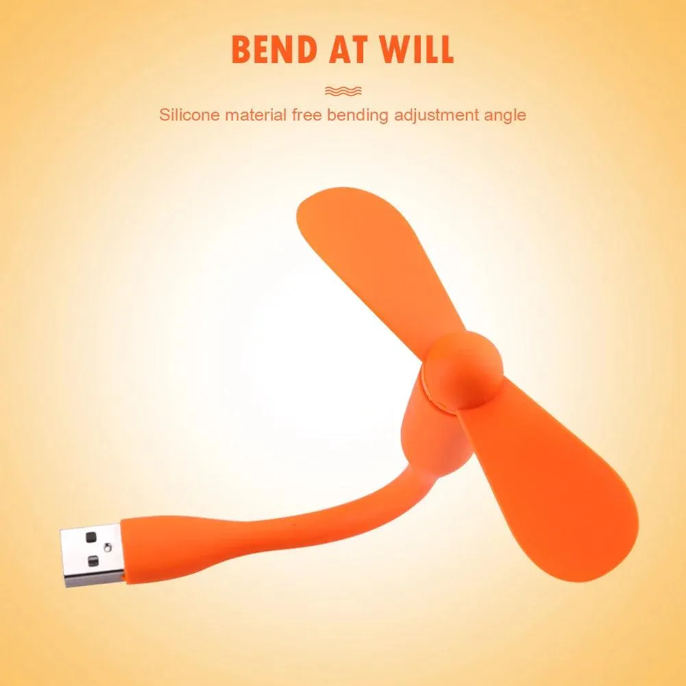 Portable Mini USB Bendable Fan - Handheld Multifunctional Cooling Gadget for Power Banks, Laptops, and AC Chargers