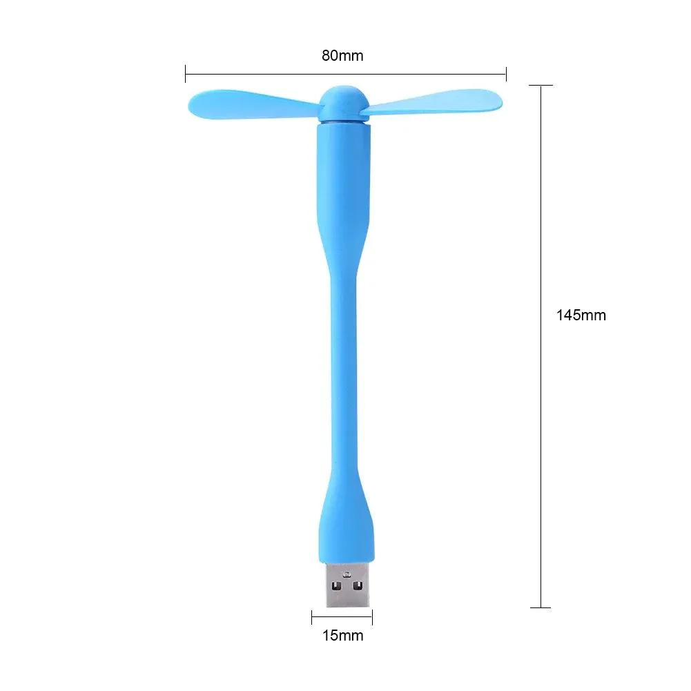 Portable Mini USB Bendable Fan - Handheld Multifunctional Cooling Gadget for Power Banks, Laptops, and AC Chargers