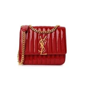 Preloved YSL Patent "Vicky" Chain Shoulder Bag