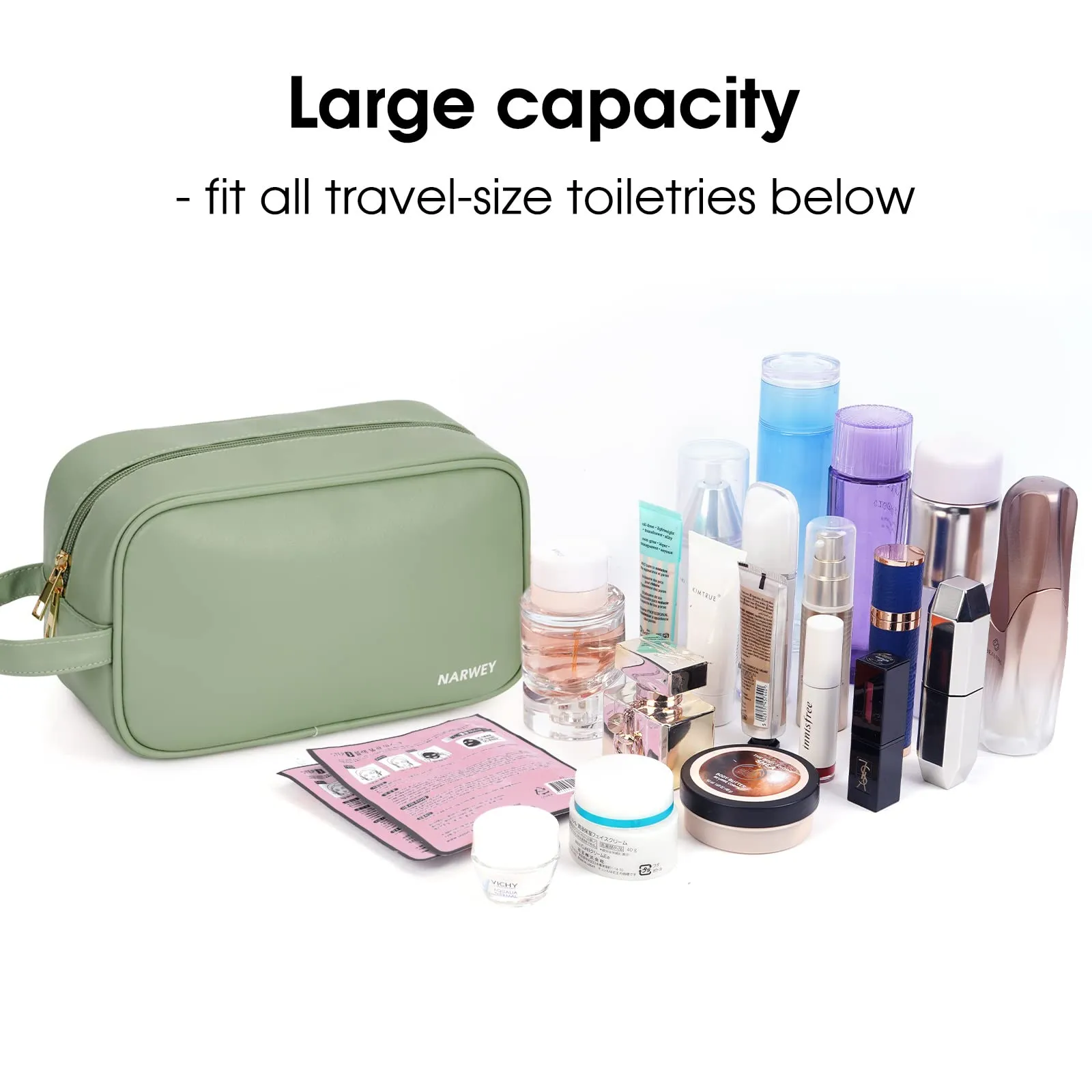 PU Leather Travel Toiletry Bag Dopp Kit