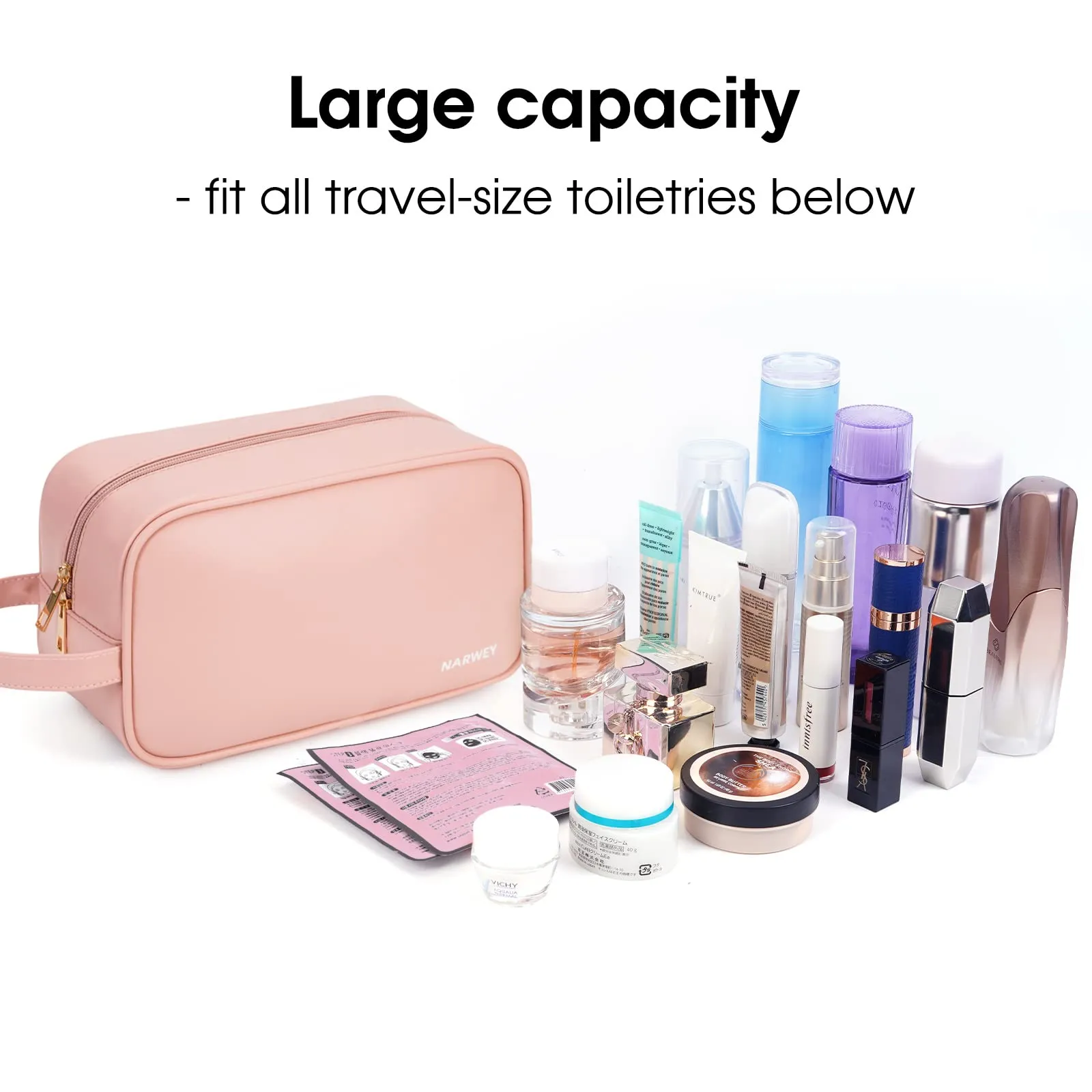 PU Leather Travel Toiletry Bag Dopp Kit