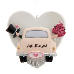 "Just Married" Wedding Car Ornament For Personalization