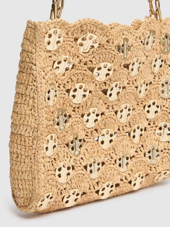 Rabanne   1969 square raffia shoulder bag 