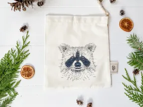 Raccoon Drawstring bag / Gift bag