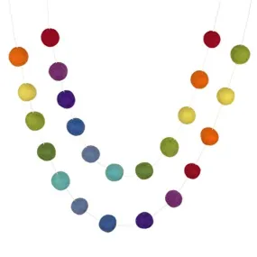 Rainbow Felt Ball Garland