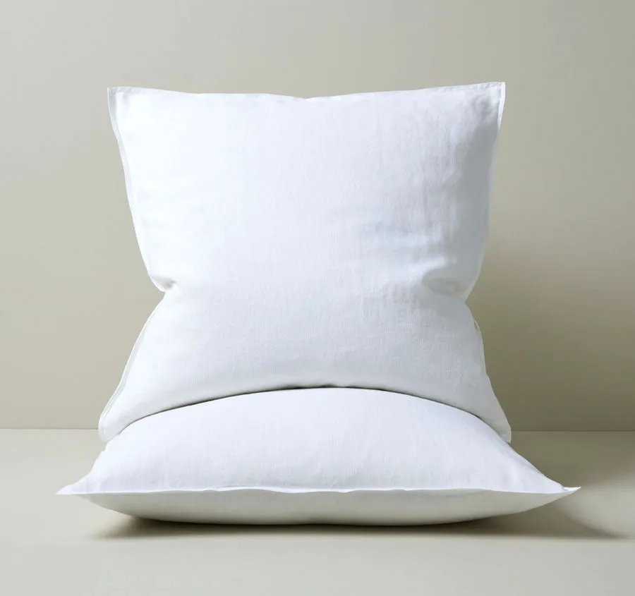 Ravello Linen European Pillowcase Pair White