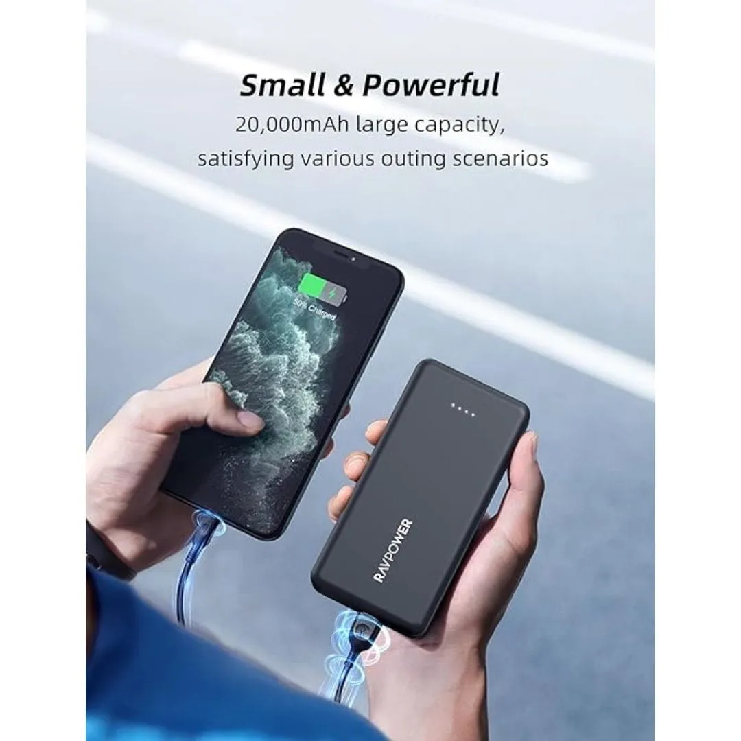 RAVPOWER Pioneer 20000mAh PD 15W 4 Port Power Bank - PB1216