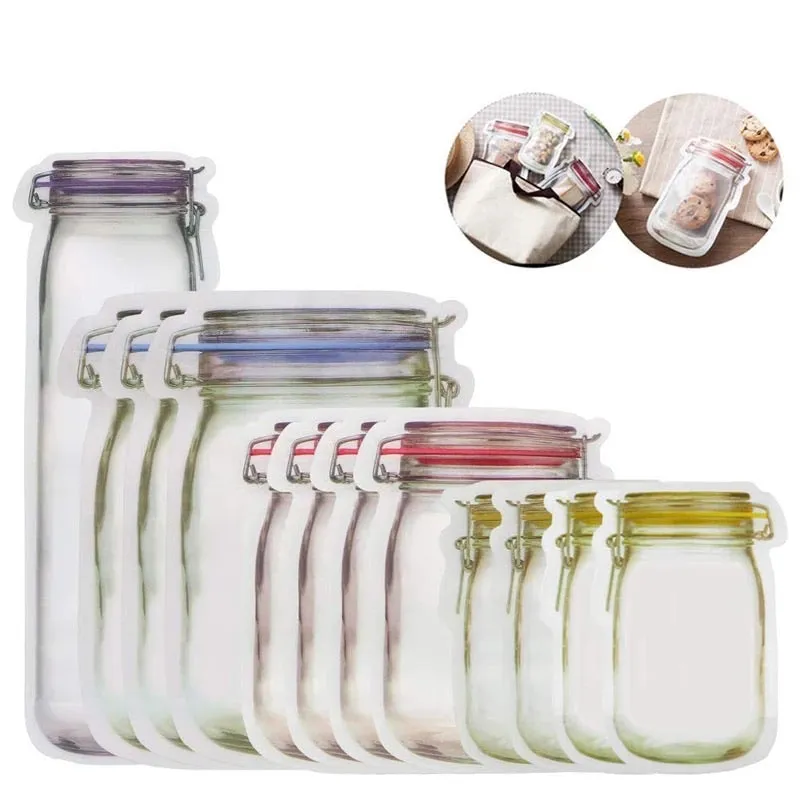 Resealable Mason Jar Zipper Bags