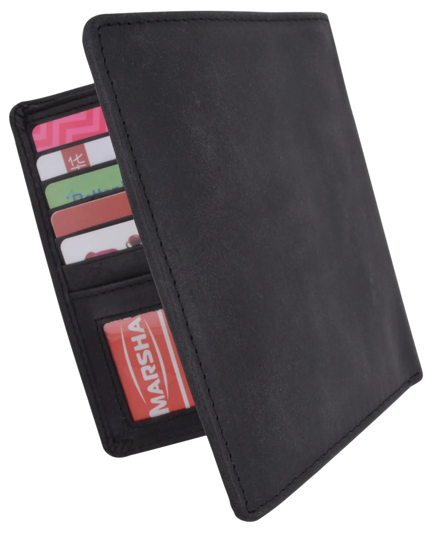 RFID Blocking Hunter Leather Bifold Slim Hipster Credit Card Double ID Wallet RFID1502HTC