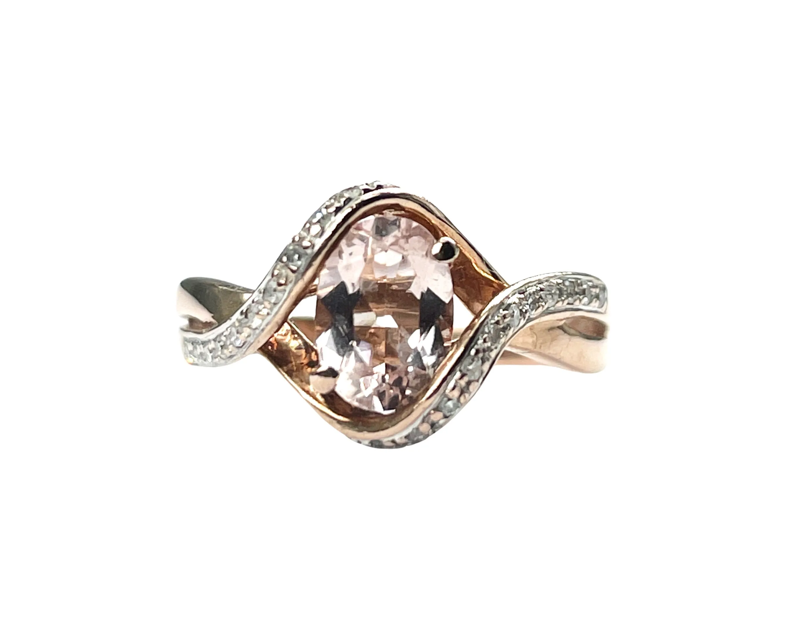 Rose Gold Morganite and Diamond Ring (Authentic Pre-Owned)